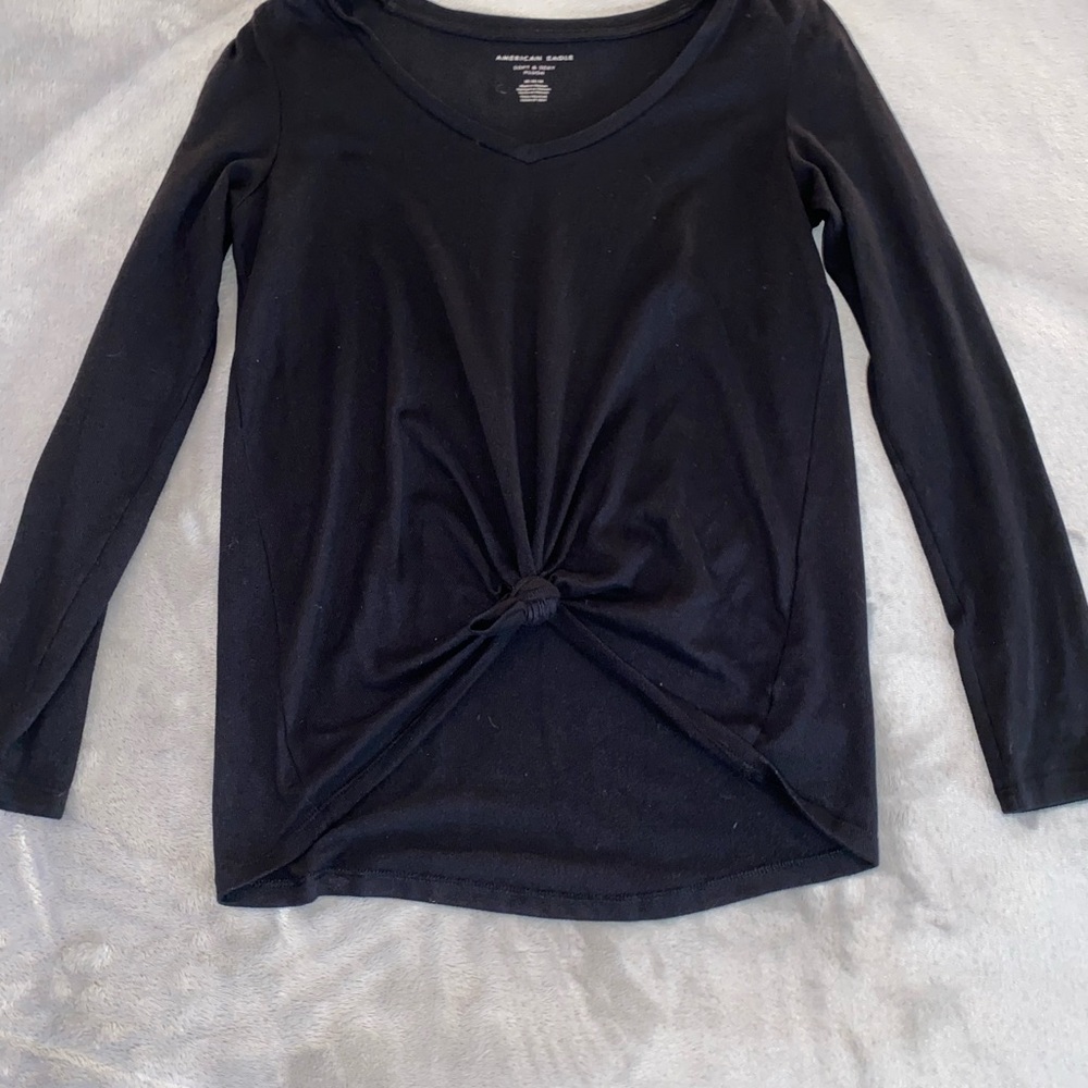 Women's Black Long Sleeve Top